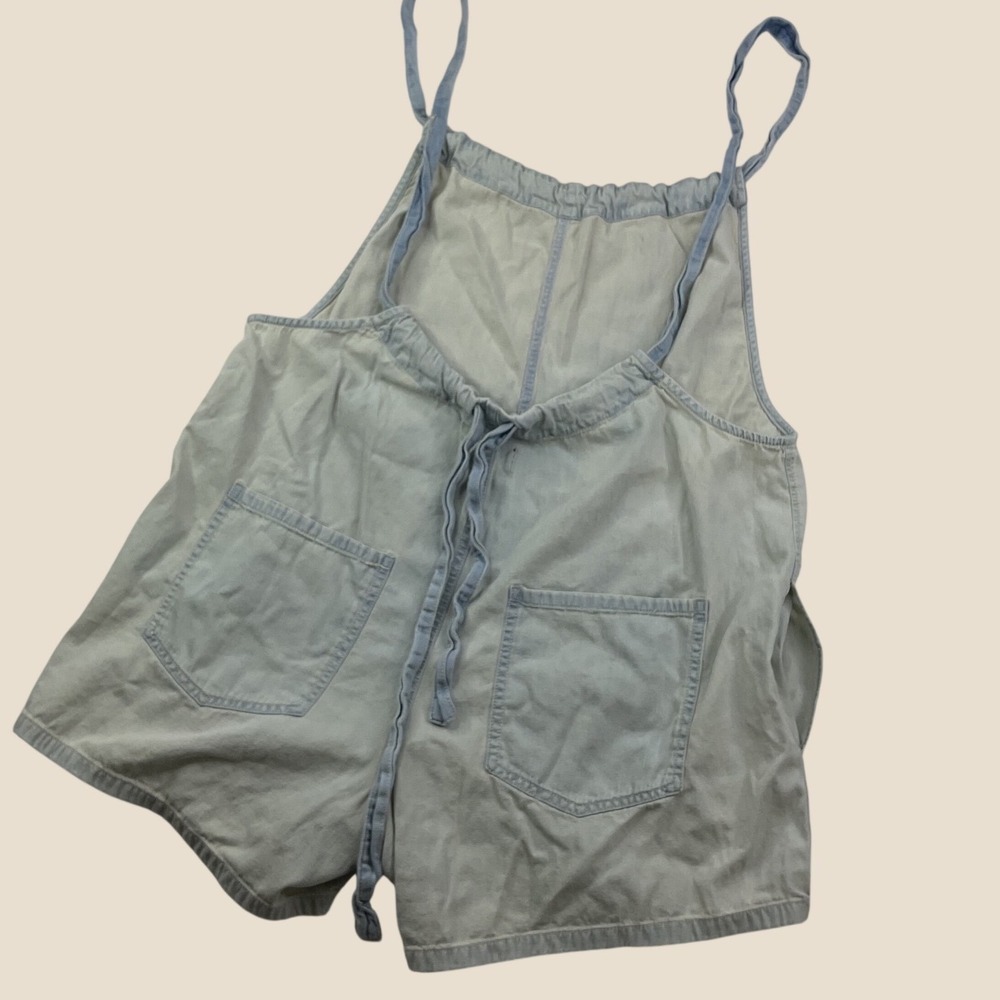 Free People Freebird Shortalls Romper Denim We The Free Light Wash Women Sz L